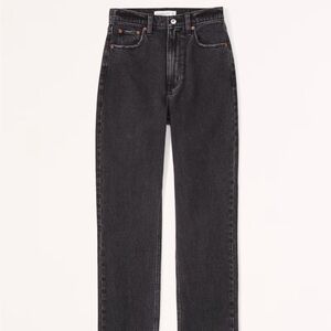 Abercrombie Ultra High Rise Ankle Straight Black Jeans